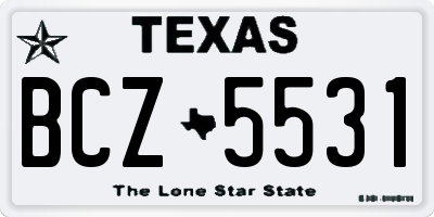 TX license plate BCZ5531