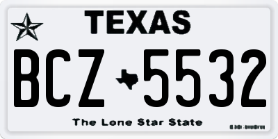 TX license plate BCZ5532