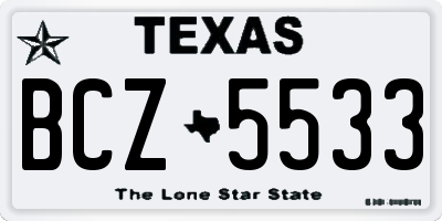 TX license plate BCZ5533