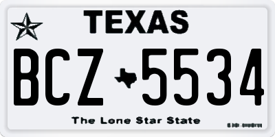 TX license plate BCZ5534