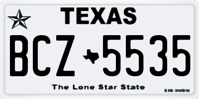 TX license plate BCZ5535
