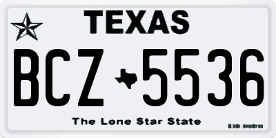 TX license plate BCZ5536