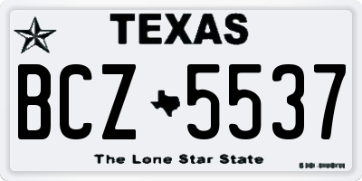 TX license plate BCZ5537