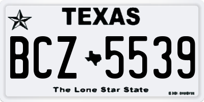 TX license plate BCZ5539
