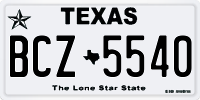TX license plate BCZ5540