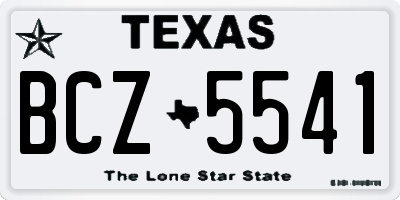 TX license plate BCZ5541
