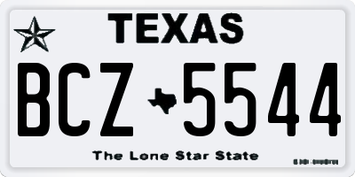 TX license plate BCZ5544