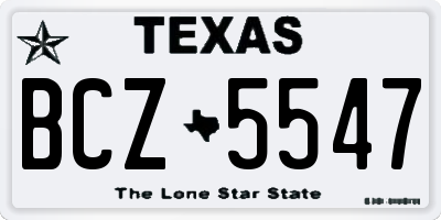 TX license plate BCZ5547