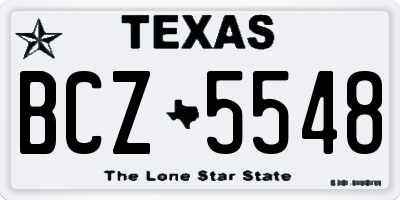 TX license plate BCZ5548