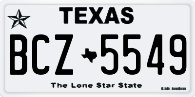 TX license plate BCZ5549