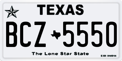 TX license plate BCZ5550