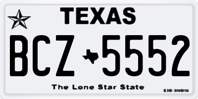 TX license plate BCZ5552