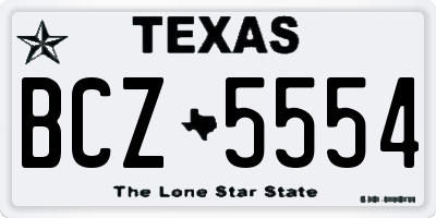 TX license plate BCZ5554