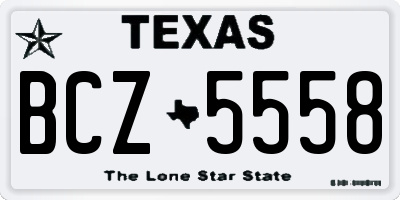 TX license plate BCZ5558