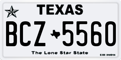 TX license plate BCZ5560