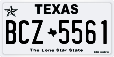 TX license plate BCZ5561