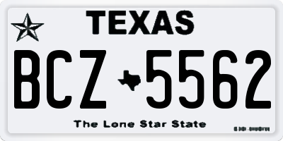 TX license plate BCZ5562