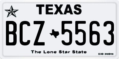 TX license plate BCZ5563