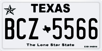 TX license plate BCZ5566