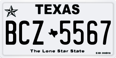 TX license plate BCZ5567
