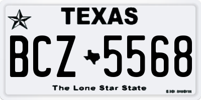 TX license plate BCZ5568