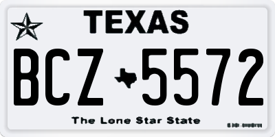 TX license plate BCZ5572