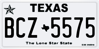 TX license plate BCZ5575