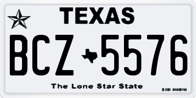 TX license plate BCZ5576