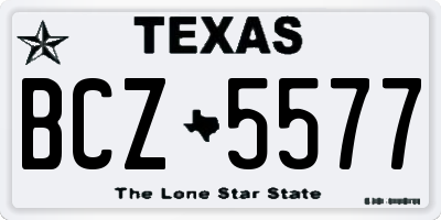 TX license plate BCZ5577