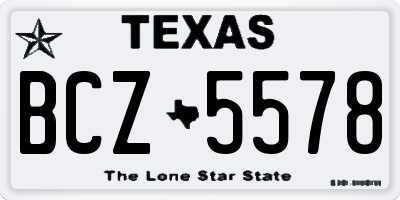 TX license plate BCZ5578