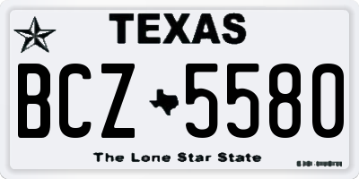 TX license plate BCZ5580