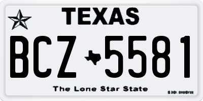 TX license plate BCZ5581