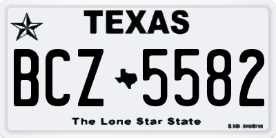 TX license plate BCZ5582