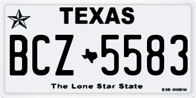 TX license plate BCZ5583
