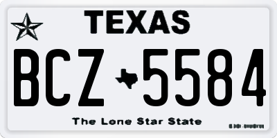 TX license plate BCZ5584