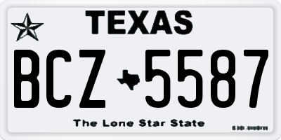 TX license plate BCZ5587