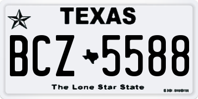 TX license plate BCZ5588