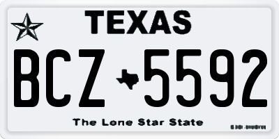TX license plate BCZ5592