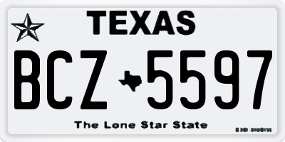 TX license plate BCZ5597