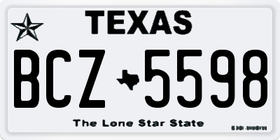 TX license plate BCZ5598