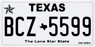TX license plate BCZ5599