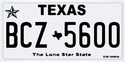 TX license plate BCZ5600