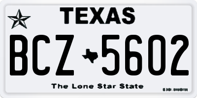 TX license plate BCZ5602