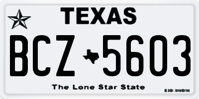 TX license plate BCZ5603