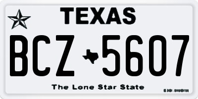 TX license plate BCZ5607