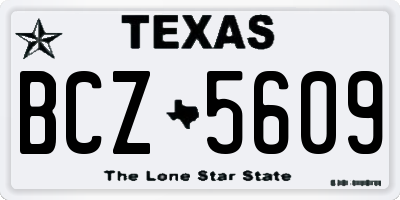 TX license plate BCZ5609