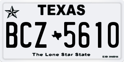 TX license plate BCZ5610