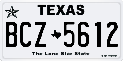 TX license plate BCZ5612