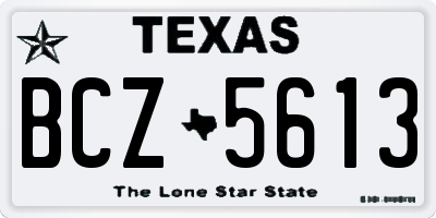 TX license plate BCZ5613