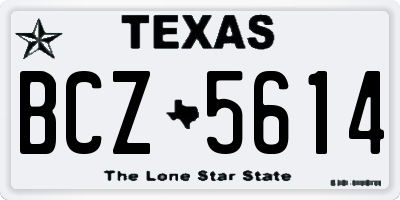 TX license plate BCZ5614